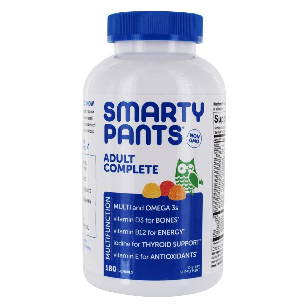 SmartyPants Adult Complete Daily Gummy Vitaminas: Gluten Free, Multivitamin & Omega 3 DHA/EPA Fish Oil, Methyl B12, Vitamina D3, No GMO, 180 cuentan (30 Day Supply)