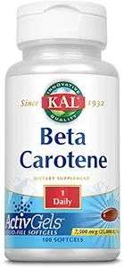 KAL Beta Caroteno 25,000 IU Tablets, 100 Conde