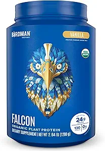 BIRDMAN Falcon Vegan Protein Powder Orgánico, Stevia & Azúcar Libre, Proteína Planta Basada, Baja Carb, Dairy Gratis, Keto, Proteína no Whey, Probiótico, Pea Protein ← Vanilla Flavor - 37 Serviciones - 2.64lb