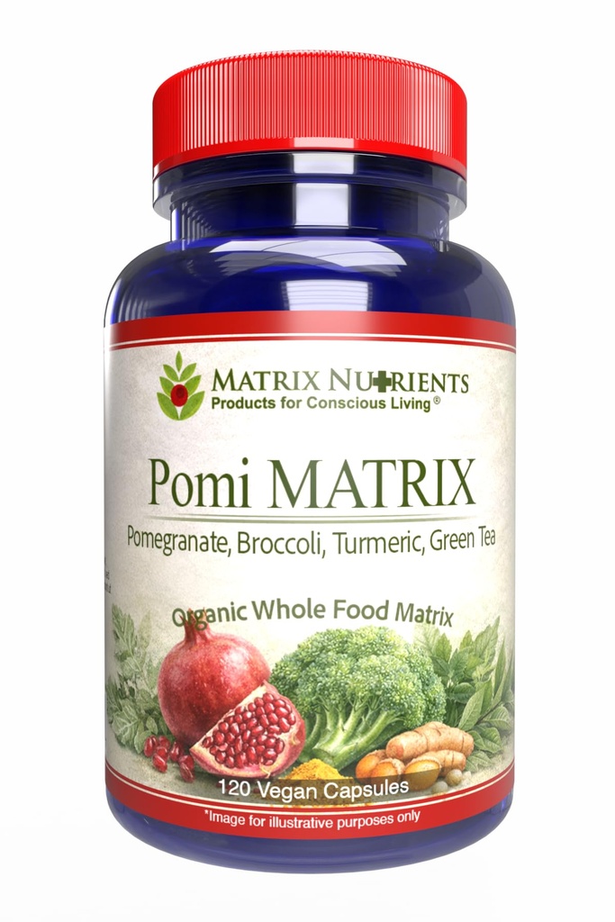 Matriz POMI - 10 veces más fuerte que la competencia! - Niveles bajos de PSA para la próstata saludable - 100% orgánico - Ingredientes: granada, té verde, turmérico, Broccoli - cápsulas veganas (120ct)