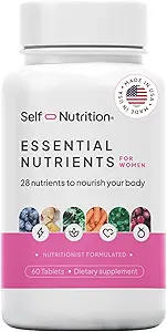 Multivitaminas Veganas para Mujeres - Una vez Daily - 28 Nutrientes - Energía Boost, Dormir, Pelo, Piel, Piel &amp; Reducir Agricultores - Keto, Vegan, Gluten Libre, EE.UU., Suministro de 2 meses