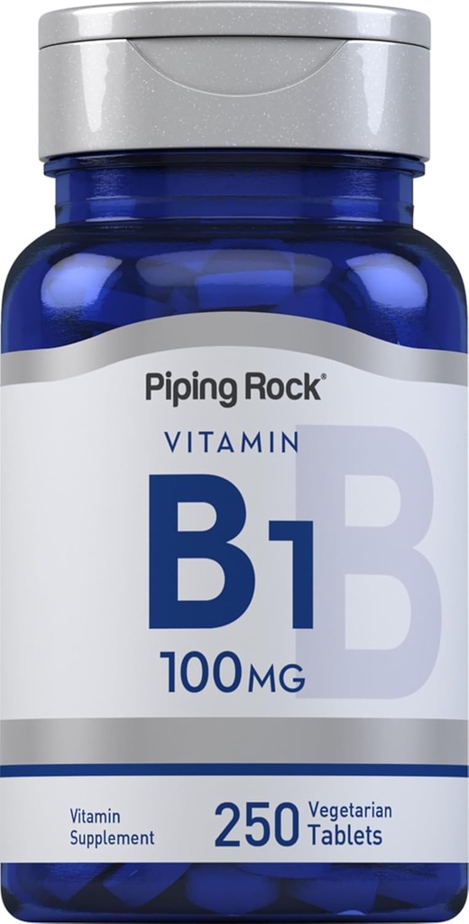 Piping Rock Vitamina B1 100mg tención 250 Tablets ← Thiamine Suplemento Silencio Vegetariano, No GMO, Gluten Gratis