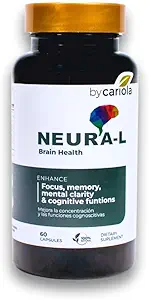 Neural-L Natural Brain Support Suplemento 60 Caps - Apoyo mental – Memory Booster - Concentración - Fórmula natural - Ashwagandha - L-Tyrosine - L-Theanine