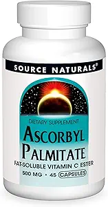 Fuente Naturales Ascorbyl Palmitate 500mg, 90 cápsulas