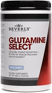 Beverly International Glutamine Select, 60 Servings. Fórmula de L-Glutamina y Aminoácidos de dosis clínica para el músculo magro y la recuperación. Powder libre de azúcar. BCAA.