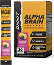 ONNIT Alpha Brain Instant Cognitive Support Drink Mix, BlackBerry Lemonade Flavor, Suplemento Nootropic para Focus, Memory y Clarity, 0.13 oz Packets, 30 Conde