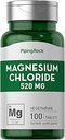 Piping Rock Magnesium Chloride TEN 520mg TENER 100 Tablets TEN VÉGICO, NO GMO, Gluten Suplemento Gratis