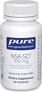 Encapsulaciones puras NSK-SD - 100 mg Nattokinase - para la circulación normal de la sangre - soporta la actividad fibrinolítica* - Gluten Gratis < No GMO - 60 cápsulas
