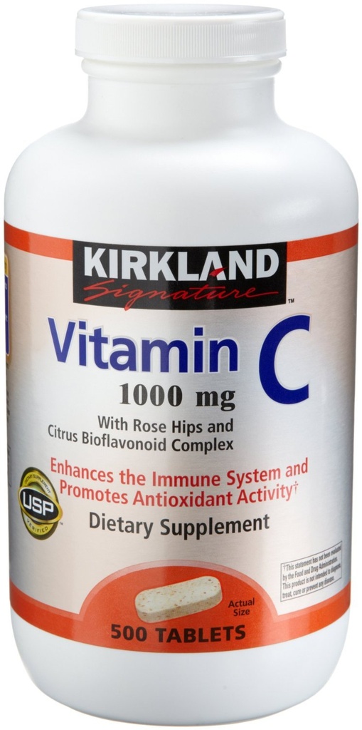 Kirkland Vitamina C con Rose Hips y Citrus Complejo Bioflavonoide (1000 mg), 1000-Count ((1000mg Tablets))