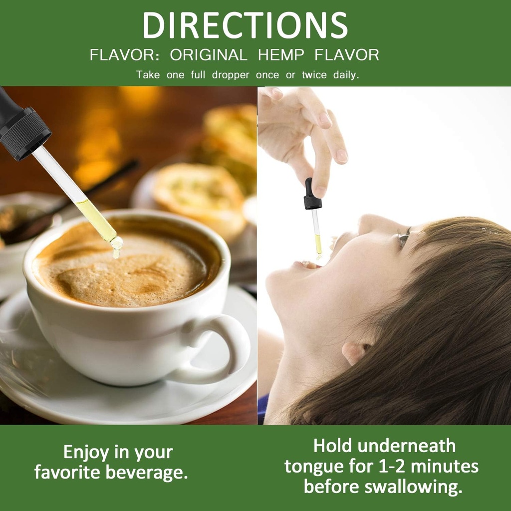 (2 Pack) 5000mg Aceite de cáñamo orgánico de frío - Rico en Omega 3-6-9 - gotas de cáñamo natural - Made in USA