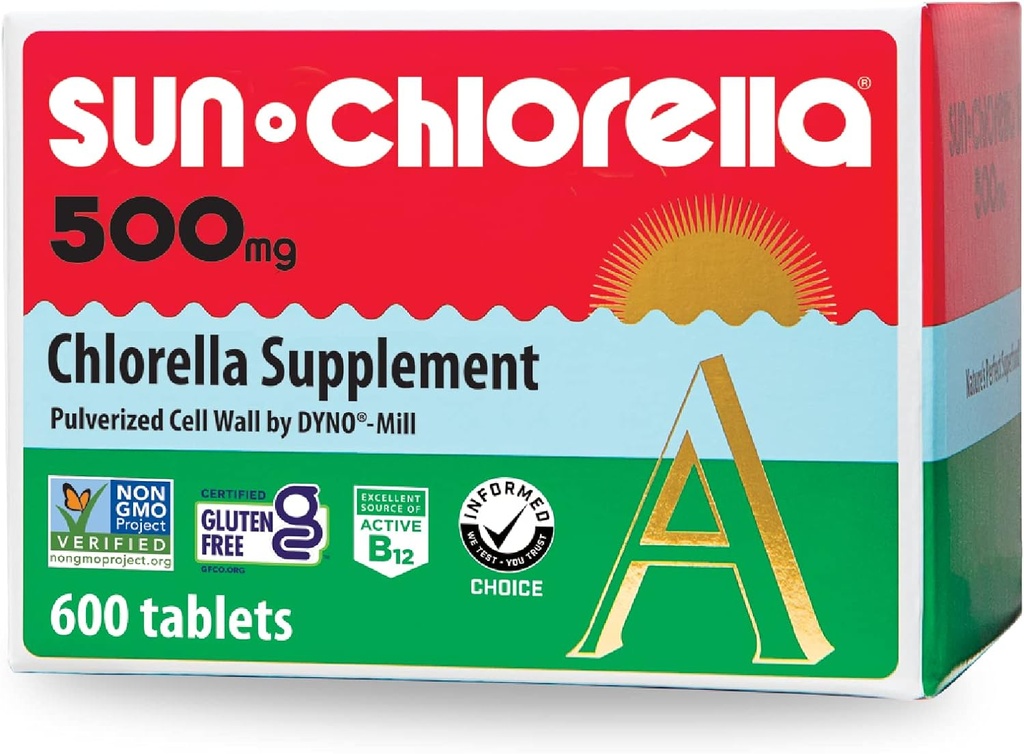 Sun Chlorella A Tabletas - 500 mg - 600 Tabletas