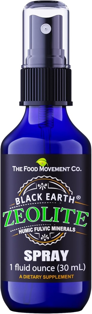 Zeolite de la Tierra Negra con ácidos Fulvic Humic, Minerales Trace, para Adultos y Niños Apoya Gut Health, Apoyo Inmunitario, Digestión y Eliminación y Más 1oz Suplemento de Bomba Líquida