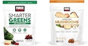Factor de fuerza Smarter Greens Superfood Chews, Greens y Superfoods con Probióticos &amp; Modern Mushrooms Soft Chews, Suplemento de hongos con Lions Mane, Turquía Tail