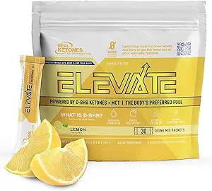 Real Ketones MCT & BHB Ketones Exógenos Bebida Mix Packets Elevate Keto Electrolitos Powder Packets No Azúcar con 4 Electrolitos Principales Más Hidratante Keto BHB - 30 Pack Lemon Twist