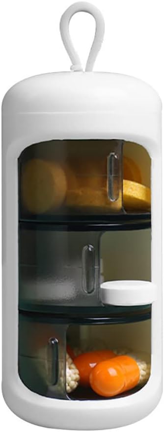 Contenedor de píldoras, caja pequeña de carga de viaje portátil, organizador de píldoras mini tamaño, caja de píldoras para la vitamina, aceite de pescado, suplementos, 3 caja de...