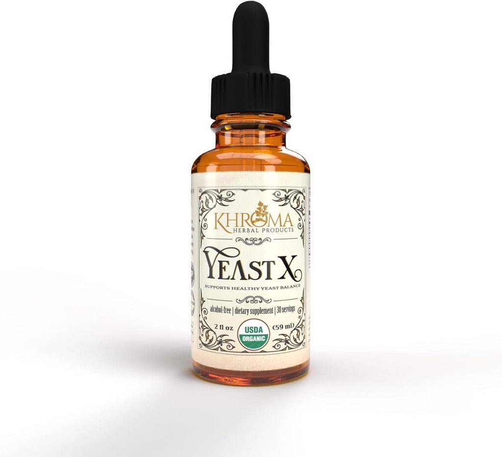 Khroma Herbal Productos Levadura X - Levadura orgánica - 30 Servimientos en una botella de vidrio de 2 oz