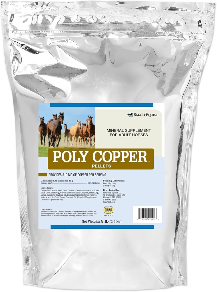 Pellets de cobre polivalente ← Equine Horse Coat Suplementos para la piel TENIDO Vitaminas &amp; Minerales Suplementos para Caballos Huesos y Metabolismo TENIDO 5 lb Bag
