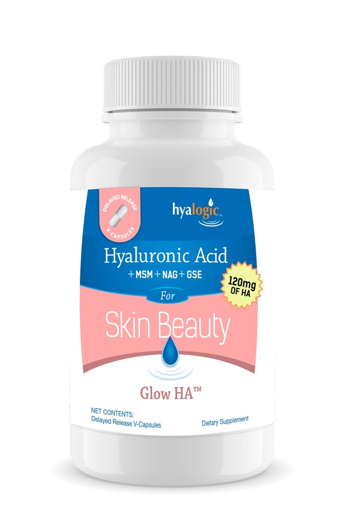 Hialogic 120 Mg Hialuronic Acid Delayed-Release Capsules – Suplemento de piel w / Glucosamina MSM – Suplemento de alimentación de salud corporal w / Extracto de semillas de gravedad – Suplementos dietéticos vegetarianos no transgénicos (30 conteo)
