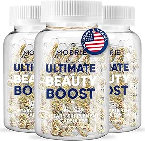 Moerie Hair Growth Supplement for Women &amp; Hombres - Hair Skin and Nails Vitaminas con Biotina, Q10 & Minerals - Para elgador, Tratamiento de la pérdida de pelo más completo - Advanced Beadlet Delivery System - 180 Pills