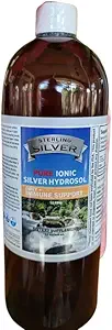 Sterling Silver Pure Ionic Colloidal Silver Hydrosol Liquid 10PPM - 32 Oz - Immune Support Suplemento - Nano Silver Minerals Water Solution for Adults, Kids, Pets, Dogs, Cats - Odorless &amp; Tasteless