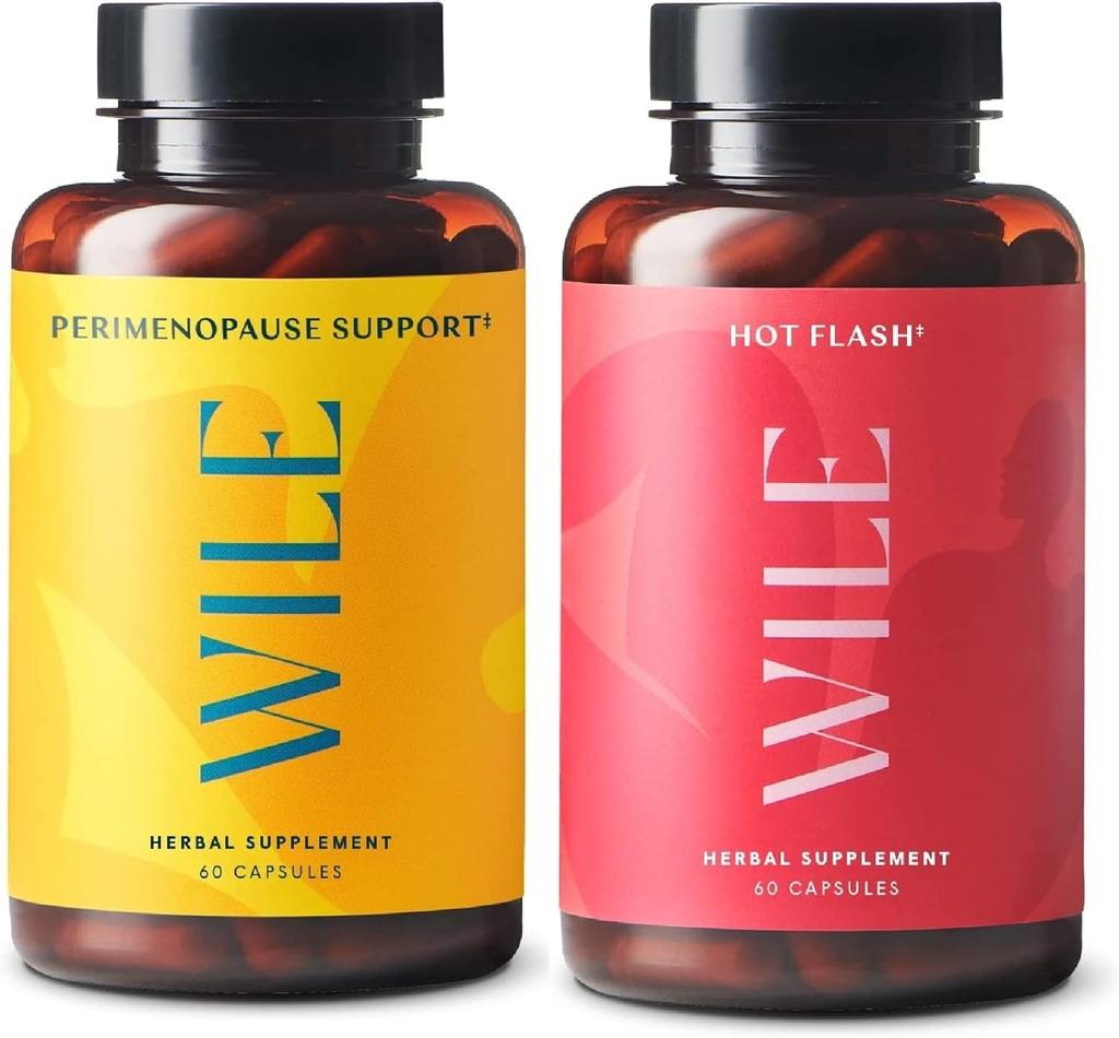 Wile Perimenopause Support + Hot Flash Supplements, 2-Pack Menopause Support for Women, (2) Botellas de 60 cápsulas Cada, 120 Total