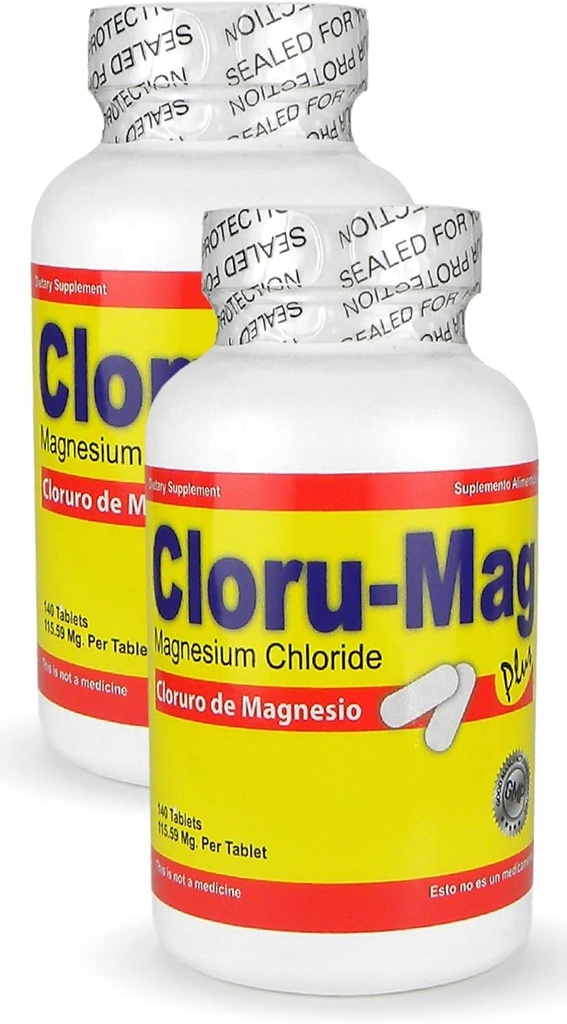 Magnesium Chloride Tablets - CLORU-MAG PLUS 2 Pack - (CLORURO DE MAGNESIO)