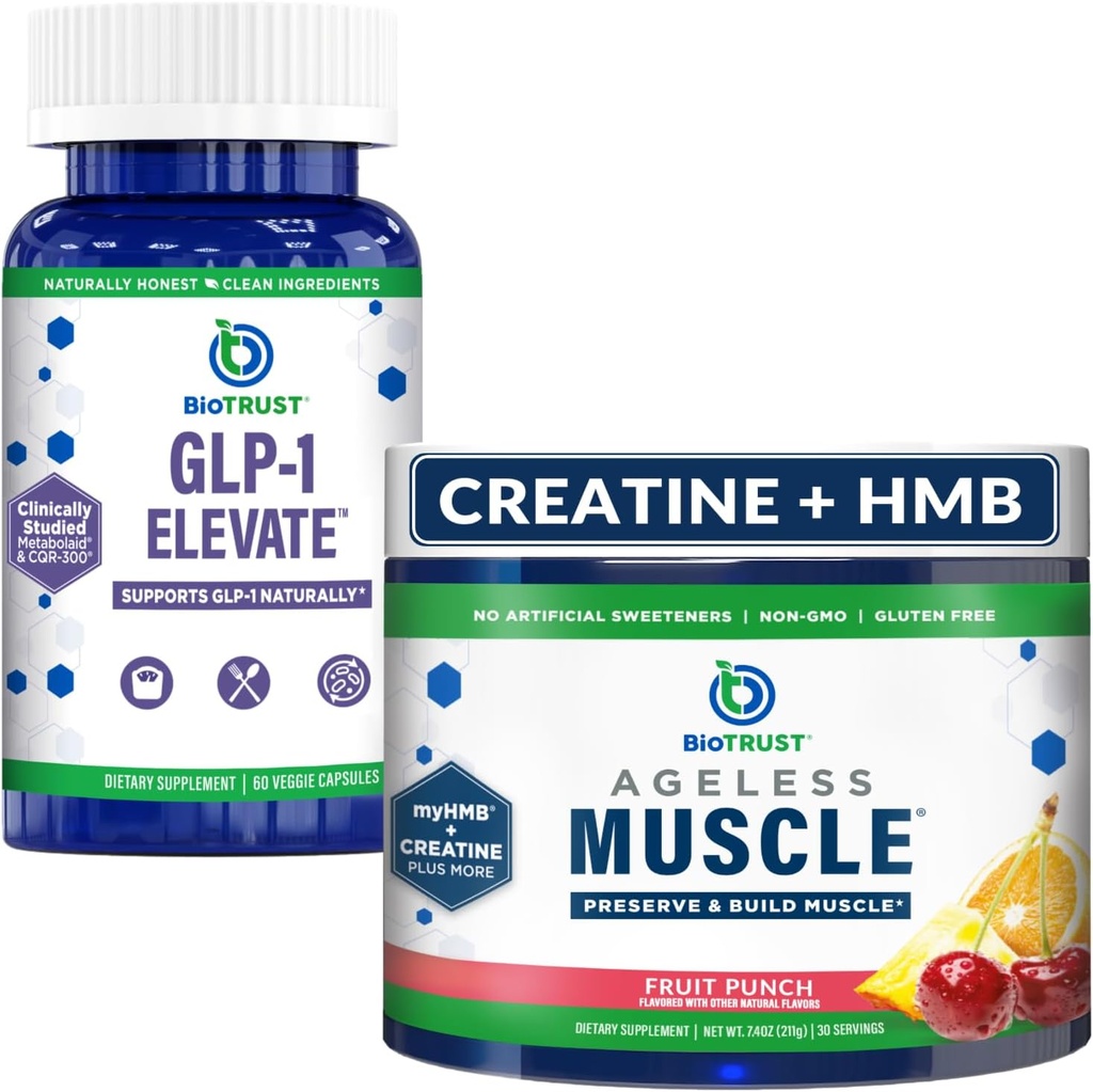 BioTrust Ageless Muscle (Fruit Punch) y GLP-1 Elevate Bundle