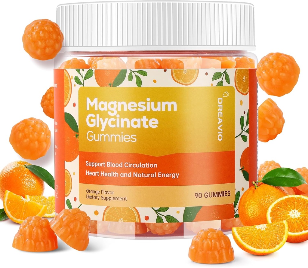 90 Conde Magnesium Glycinate Gummies 400mg w/Ashwagandha Suplemento - Sugar Free Zinc Magnesium Glycinate Suplemento Ashwagandha Gummies para adultos Orange Flavor