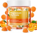 90 Conde Magnesium Glycinate Gummies 400mg w/Ashwagandha Suplemento - Sugar Free Zinc Magnesium Glycinate Suplemento Ashwagandha Gummies para adultos Orange Flavor