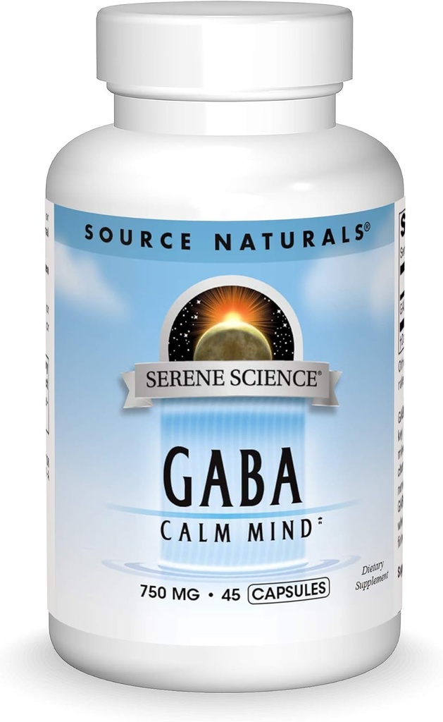Fuente Naturals Serene Science GABA, para una mente calmada, 750mg - 45 cápsulas