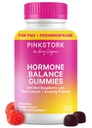 Pink Stork Hormone Balance Gummies for Women – PMS, Menopause &amp; Estrogen Support – Mood, Bloating, Hot Flashes & Energy – Red Raspberry Leaf, Black Cohosh, Primrose – 60 Gummies Vegan