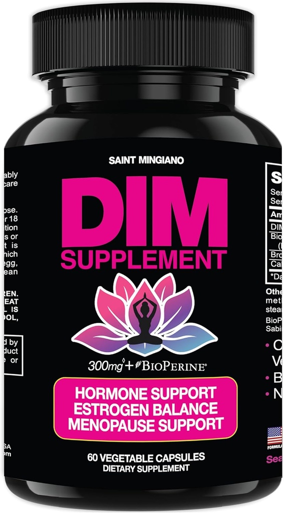 Suplemento DIM 300 mg - Equilibrio hormonal para las mujeres, Silencioso Suplemento Estrógeno para las mujeres con hongos " Night Sweats " . 60 cápsulas