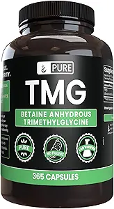 Ingredientes originales puros TMG (365 capsules) No hay magnesio o rifles de arroz, siempre puros, lab verificados