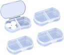 4PCS Pill Case for Purse Small Pill Organizer Portable Travel Daily Pill Containers AM &amp; PM Mini Pill Box Vitamina, Fish Oil, Supplement Holder