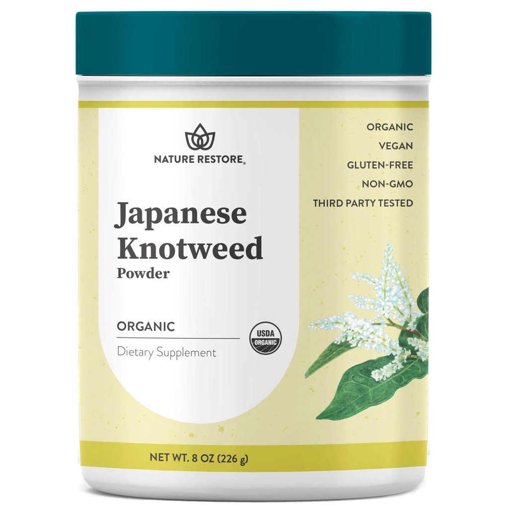 Restauración de la naturaleza Japonesa Knotweed Powder, 8 onzas, Natural Trans-resveratrol, Non GMO, Gluten Free, También conocido como Polygonum Cuspidatum