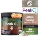 EarthNutri PeakO2 Workout Supplement - Mushroom Supplement for Pre Workout Endurance ' Athletic Performance – No Additives, No Fillers – Supports Stamina, Strength & Recovery - 60 Servings