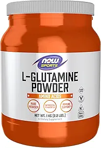 NOW Foods Sports Nutrition, L-Glutamine Pure Powder, Nitrogen Transporter*, Amino Acid, 35.3-Ounce
