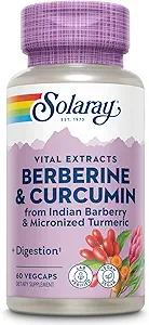 SOLARAY Berberine " Curcumin - Suplemento Turmeric de Berberine con 20% de Curcumina micronizada de Turmeric Root - Herbal Wellness Support - Non-GMO, Vegan, Gluten Free, 60 días de garantía, 60 servicios