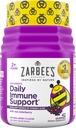 Zarbee's Kids Elderberry Immune Support Suplemento Gummies, Vitaminas A C D3 E &amp; Zinc, Extracto de Elderberry, Gluten & Gelatin Gratis, Sin Sabores Artificiales, Sabor de Berry Natural, Edades 2+, 42 Ct
