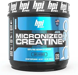 BPI Sports Micronized Creatine - Increase Strength - Reduce Fatigue - Lean Muscle Building - 100% Pure Creatine - Better Absorption - Supports Muscle Growth - Unflavored - 120 Servings - 21.16 Ounce