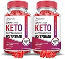 Laboratorios Justificados (2 Pack Keto Drops Keto ACV Gummies Extreme 2000MG Keto Drops Keto Gummies Advanced Fórmula Apple Vinagre de sidra con granada de remolacha Juice Powder B12 Vegan Non GMO 120 Gummys