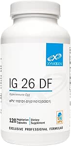 XYMOGEN IG 26 - Suplemento de inmunoglobulina con IgY Max - Colostrum sin lácteos Alternativa derivado de Hiperinmune Egg - Cytokine Balance &amp; Immune Support - Ex IG 26 DF (120 cápsulas)