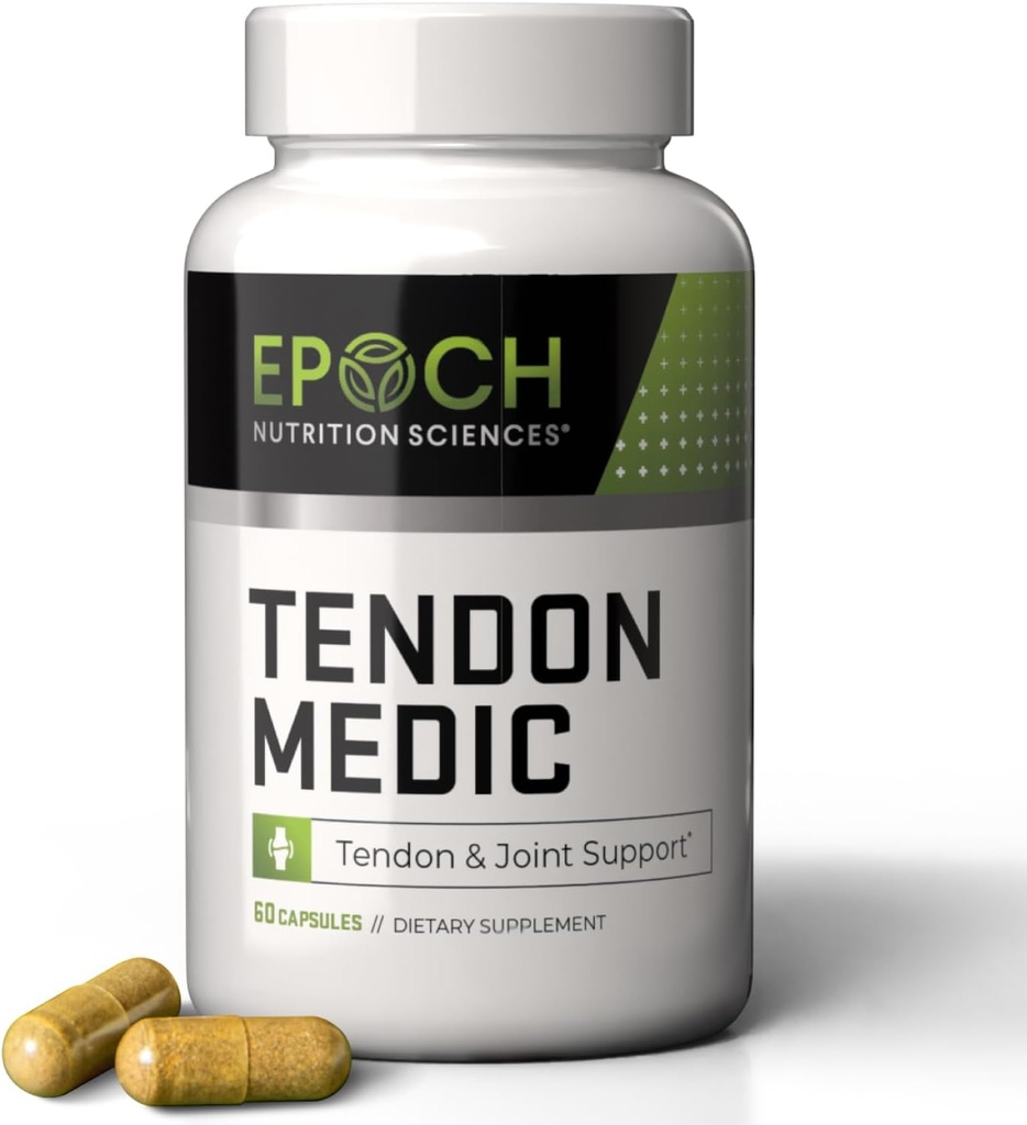 Suplemento de soporte de Tendon Medico - Movilidad & Flexibilidad Fórmula – Cápsulas naturales no transgénicos para alivio de dolor conjunto, tendonitis, recuperación de músculo de la artritis – 60 Cápsulas