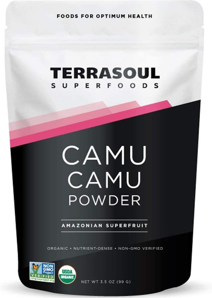 Terrasoul Superfoods Organic Camu Camu Powder, 7 Oz (2 Pack) - Raw TEN Vitamin C TENIDO Immune Support