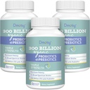 Probióticos para Mujeres y Hombres, 300 millones de millones de francos CFU 24 Strains Probióticos + 15 hierbas orgánicas Prebióticos Blend, Estante Stable Gut Health Supplement for Digestive Immune & Whole-Body Health, 6 Month Supply