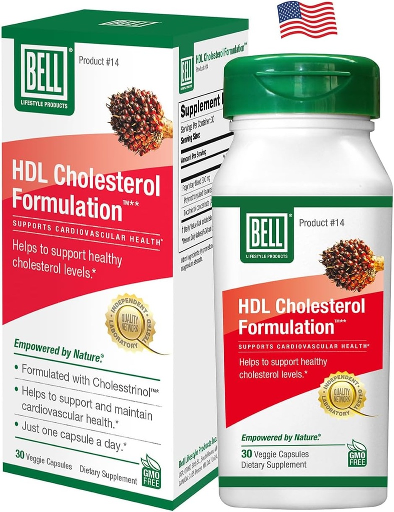 Bell HDL Cholesterol FormulationTM, Cholesterol Health Supplement - Unique Blend, para Mujeres y Hombres