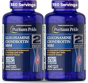 Puritan's Pride Glucosamine Chondroitin MSM Suplemento dietético para la salud conjunta, 360 Coated Caplets