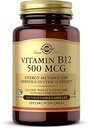 Solgar Vitamina B12 500 mcg - 100 cápsulas vegetales - Energía Metabolismo & Nervous System Support - Non-GMO, Vegan, Gluten " Dairy Free, Kosher, Halal - 100 piezas