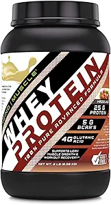 Increíble musculo Whey Protein Isolate " Concentrate 25 G per Serving Supplement TEN Hazelnut Flavor TENIDO 2 Lb (0,90 Kg) ANTE No-GMO TEN-Free