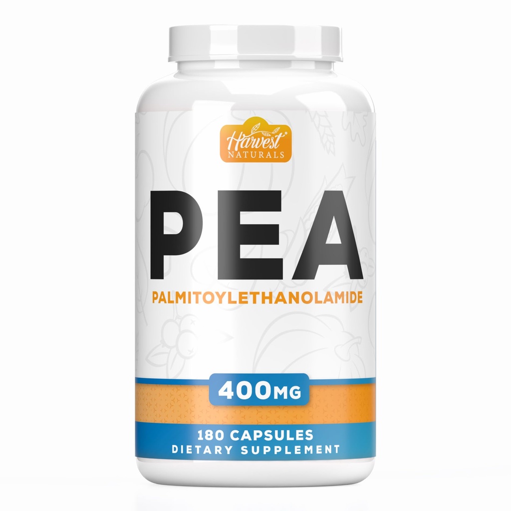 Palmitoylethanolamide Capsules ← Pea 400mg  vísperas 180 Pill Count ¦ Promueve Inflamación Natural &amp; Discomfort Relief ← Lab Tested Ingredients